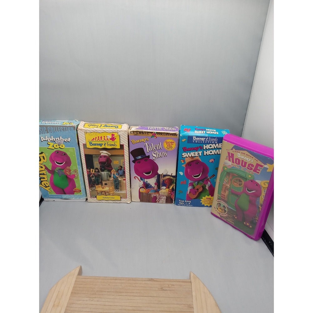 LOT of 5 Vintage 1990s‎ Barney VHS Tapes, House Alp Zoo And Soup The Talent Show